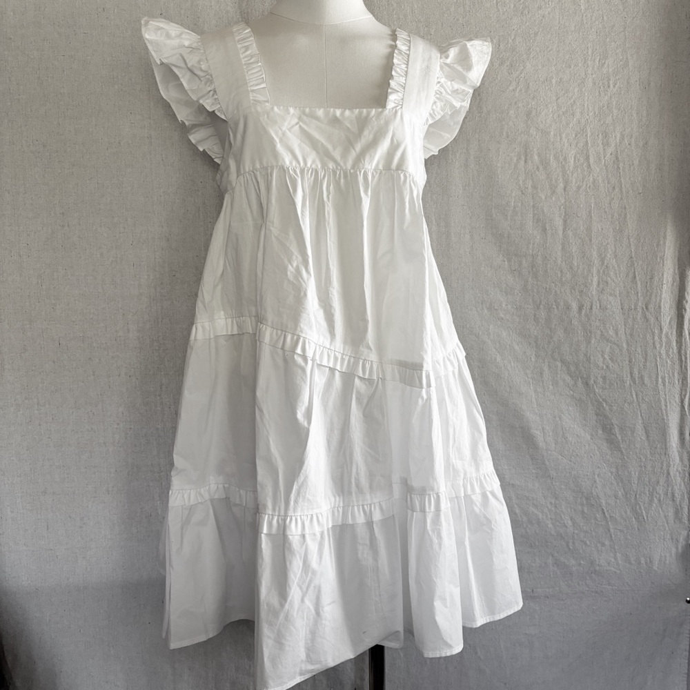 NWT En Saison White midi dress size small